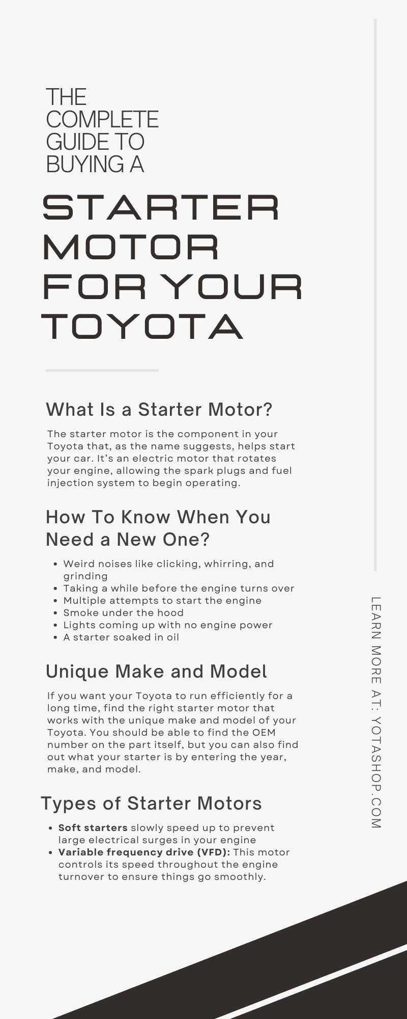 The Complete Guide to Buying a Starter Motor for Your Toyota